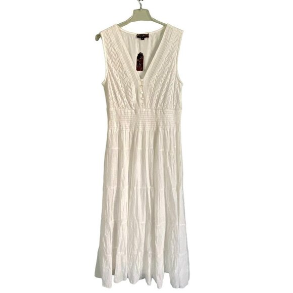 J  Glee Sleeveless White Maxi Dress XL NEW - Picture 1 of 14